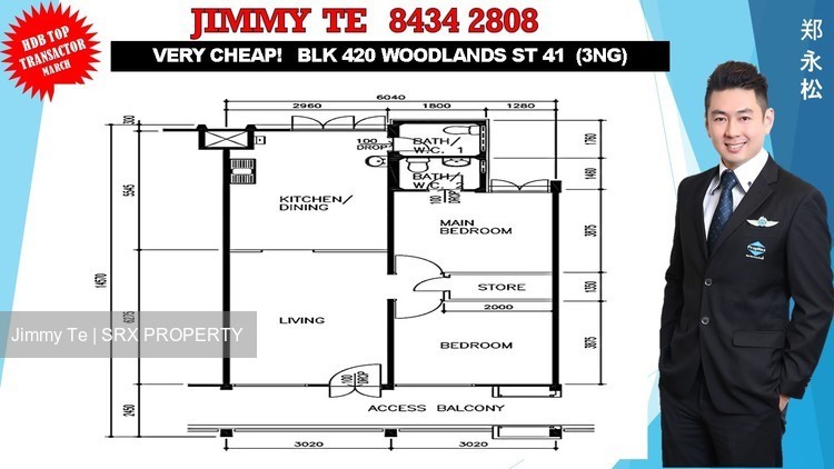 Blk 420 Woodlands Street 41 (Woodlands), HDB 3 Rooms #175129612